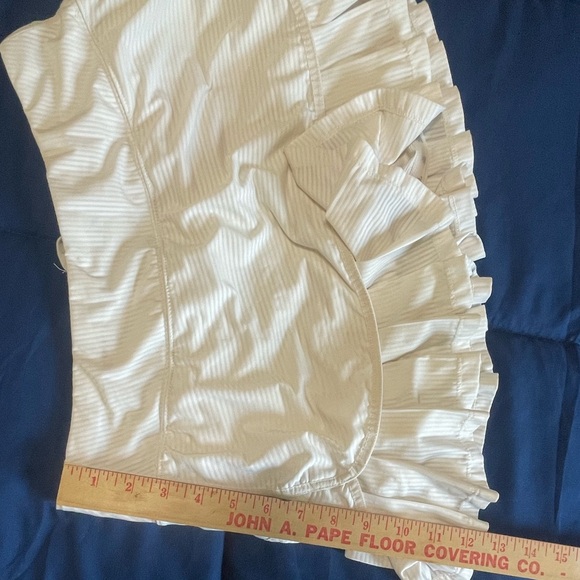 Athleta Skort Womens Medium Gray Striped Good Match Skort Pleated Ruffle Tennis - Picture 7 of 13